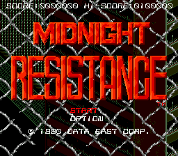 Midnight Resistance Title Screen